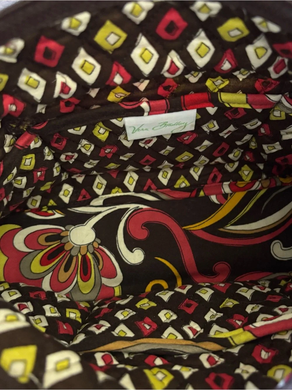 Vera Bradley Puccini Quilted Tote Set in Brown, Red & Yellow Floral